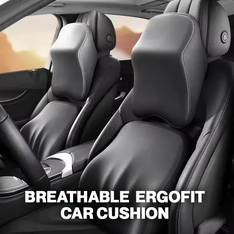 Nylux Ergofit Car Cushion – Breathable Memory Foam Support with Anti-Slip Base for All Vehicles