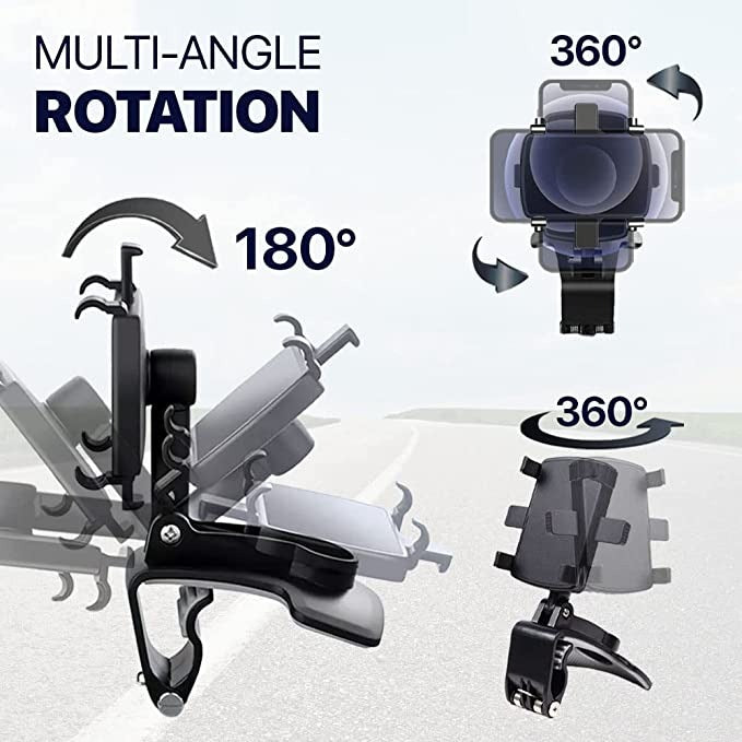 Phonyx 360 Degree Rotation Universal Clip Dashboard Car Phone Holder