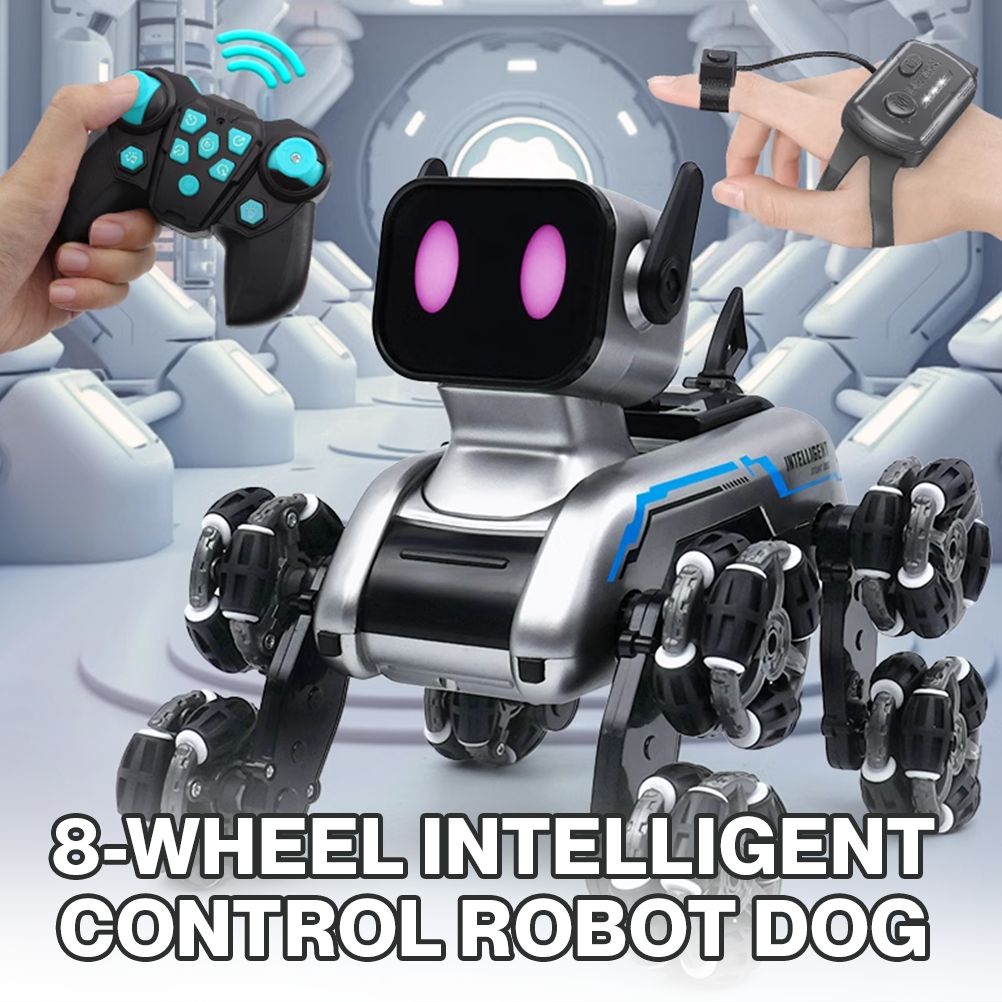 8-Wheel Intelligent Control Robot Dog with Climbing, Spray Drift & Transforming Action | The Ultimate Stunt Toy for Boys
