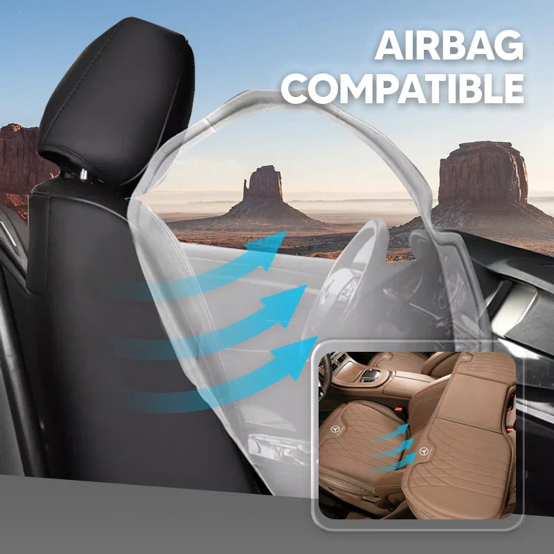 AeroComfort Universal Breathable Waterproof Leather Car Seat Cushion – Memory Foam Support for Cars, SUVs & Trucks