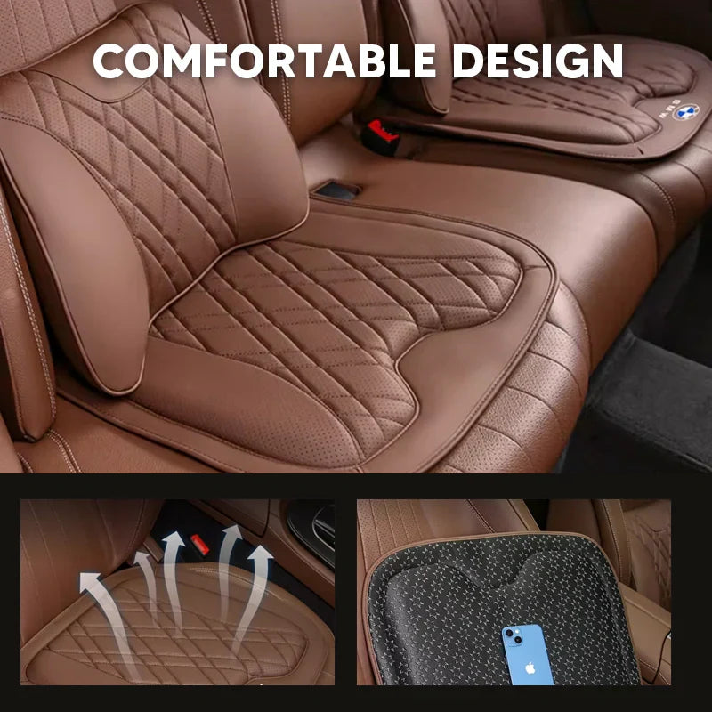 ZenDrive Logo Customizable Breathable Memory Foam Car Seat Cushion – Ergonomic Support & Non-Slip Design