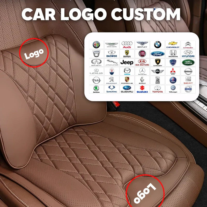 ZenDrive Logo Customizable Breathable Memory Foam Car Seat Cushion – Ergonomic Support & Non-Slip Design