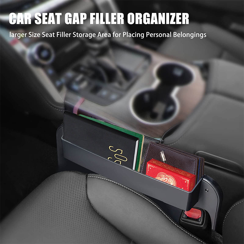 2 in 1 Multipurpose Car Steering Wheel Food Laptop Tray & Seat Gap Filler Organizer with Drinks Holder