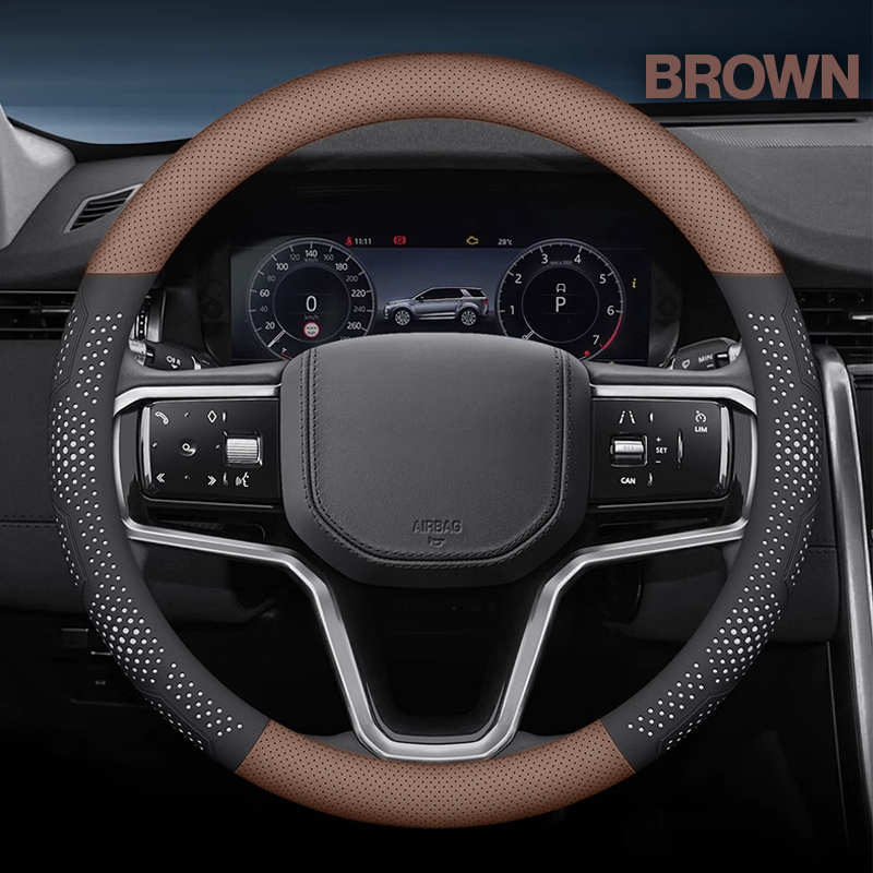 Gripex UltraGrip Breathable Leather Steering Wheel Cover | Anti-Slip, Universal Fit