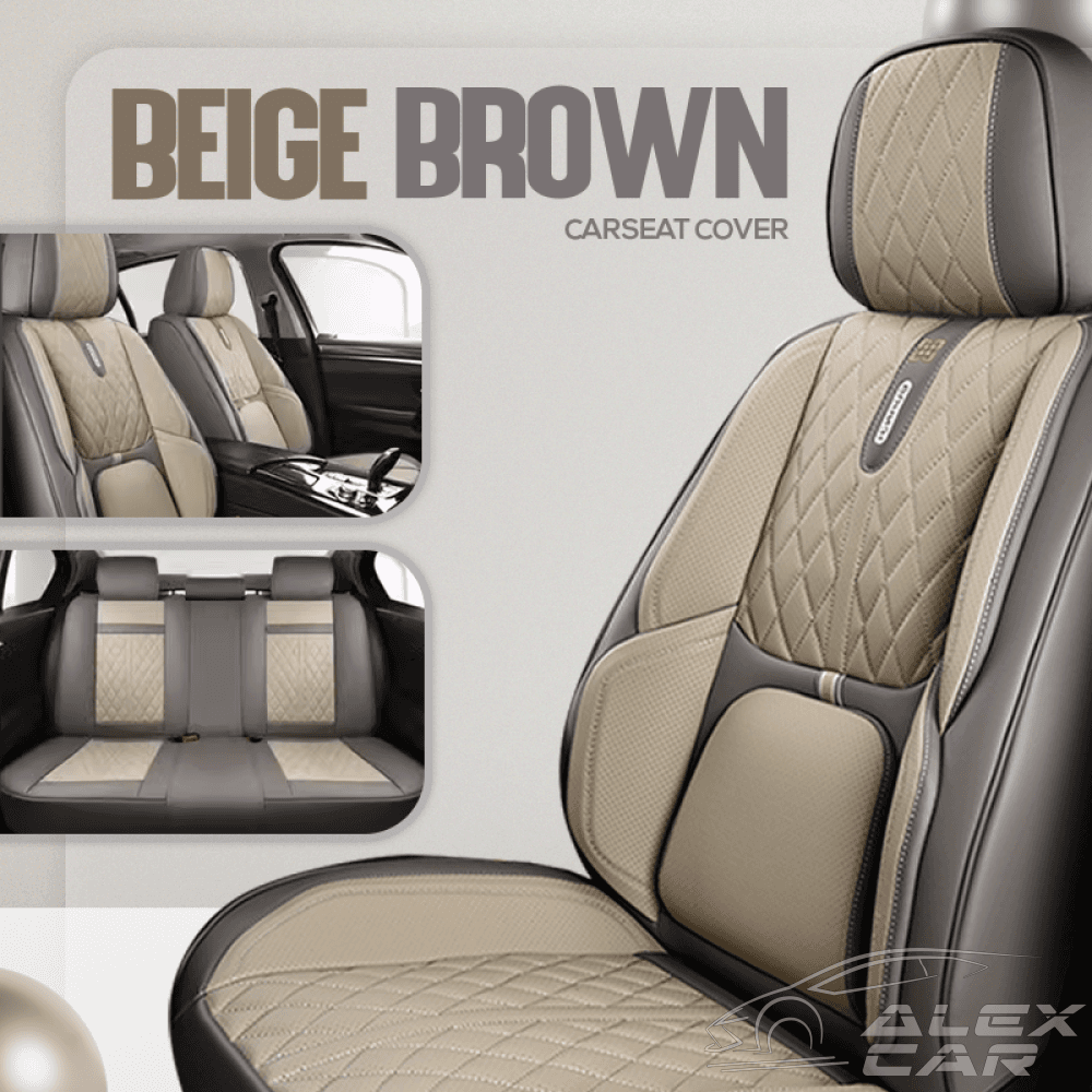 Ace Breathable & Anti-Slip Carseat Cover Beige Brown / 2 Seats