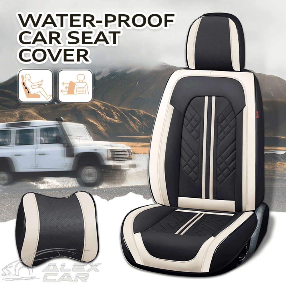 ZETAS 2024 Full Set Car Seat Covers – Waterproof Leather