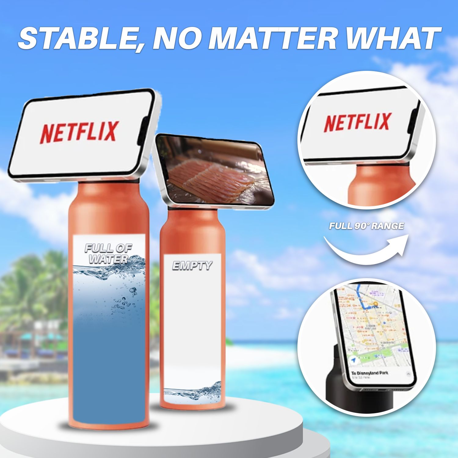 Magnetic Smart Water Bottle | Compatible Water Bottle With Magnetic Phone Holder