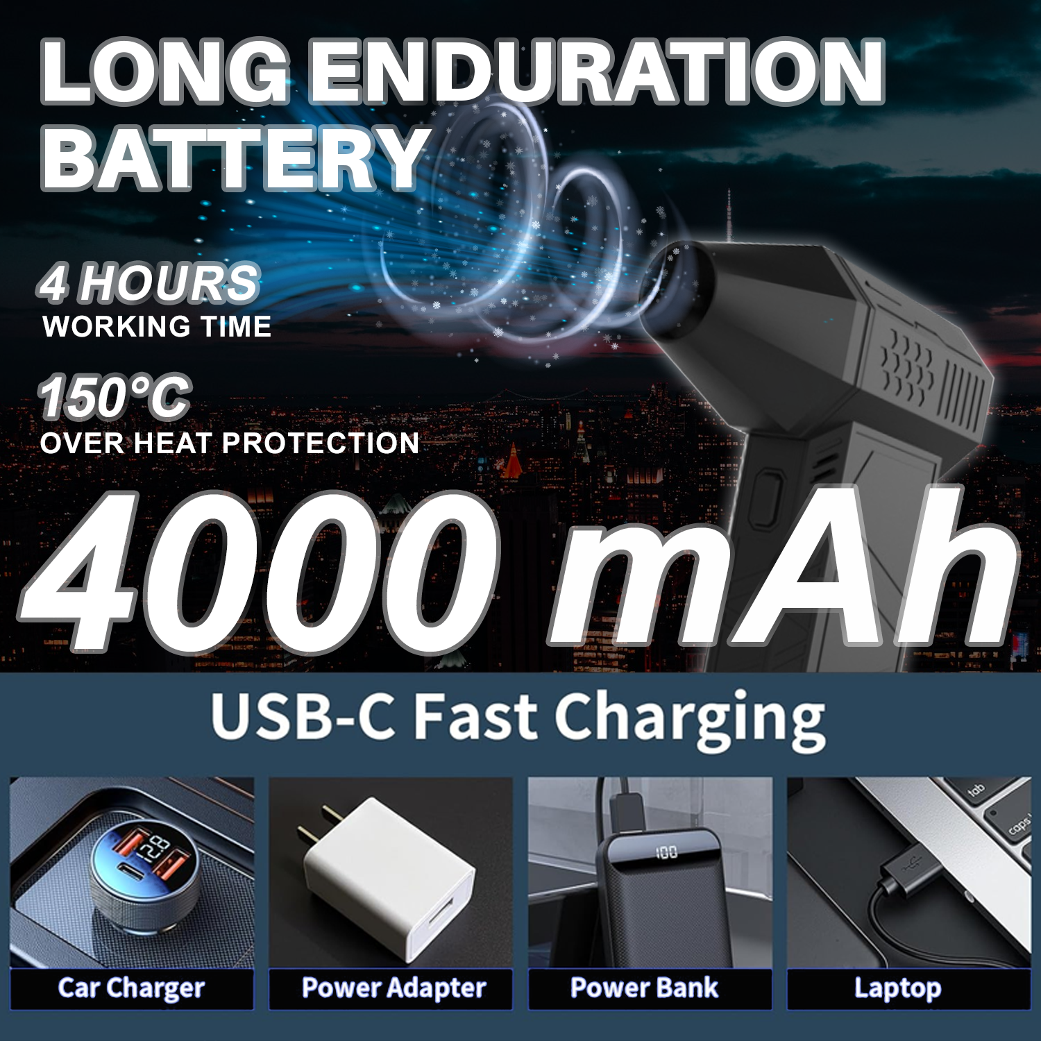 X3 High-Performance Extreme Cooling & Compact Turbo Jet Fan - 130,000 RPM