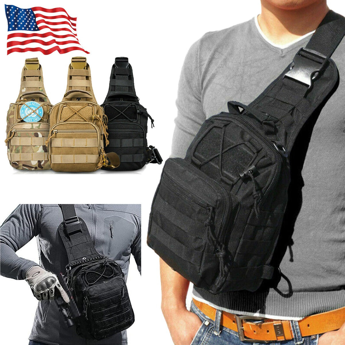 Universal Range Bag Outdoor Sling Bag Hunting Hiking Trekking Camping Pack survival Range Bag