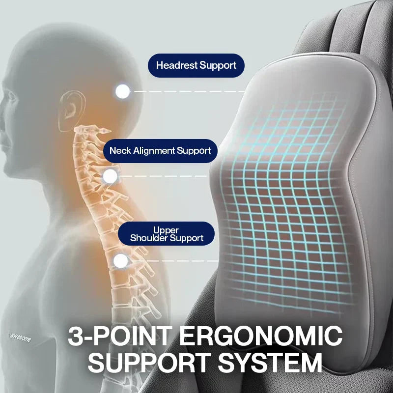 Nylux Ergofit Car Cushion – Breathable Memory Foam Support with Anti-Slip Base for All Vehicles