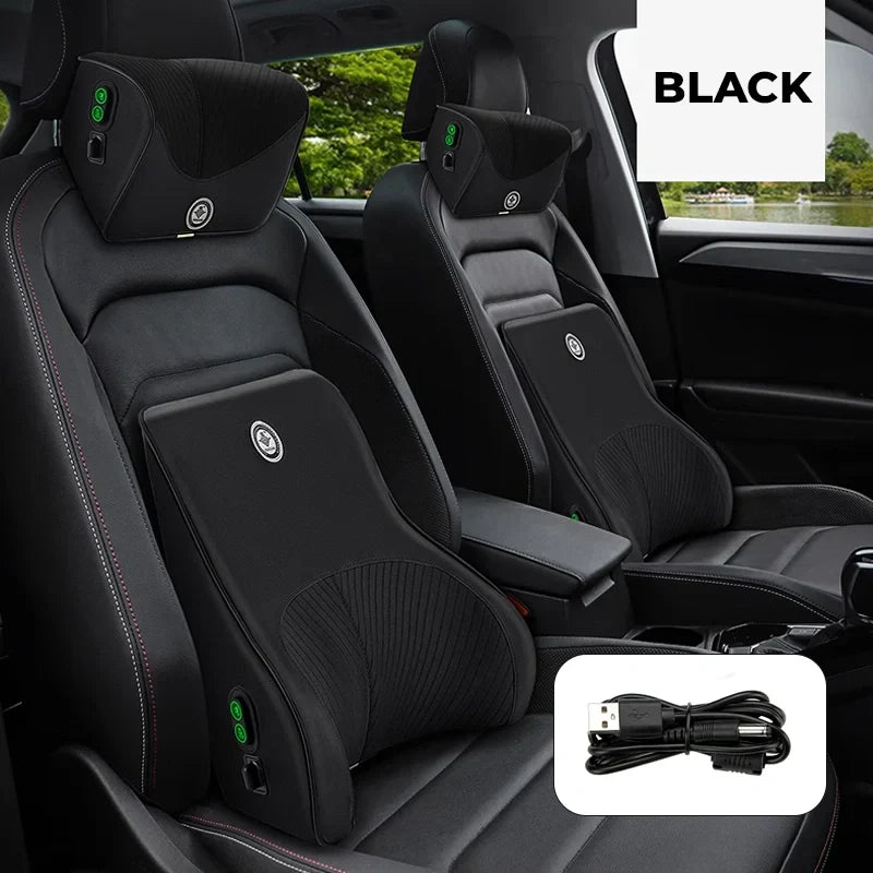 Heated Car Seat Back & Neck Massager – Relieve Back Pain, Improve Posture, and Stay Warm On the Go