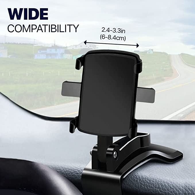 Phonyx 360 Degree Rotation Universal Clip Dashboard Car Phone Holder