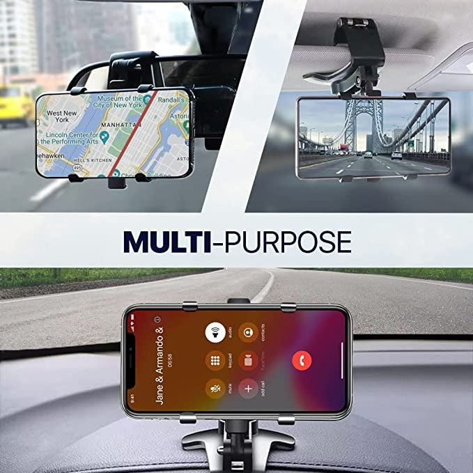 Phonyx 360 Degree Rotation Universal Clip Dashboard Car Phone Holder