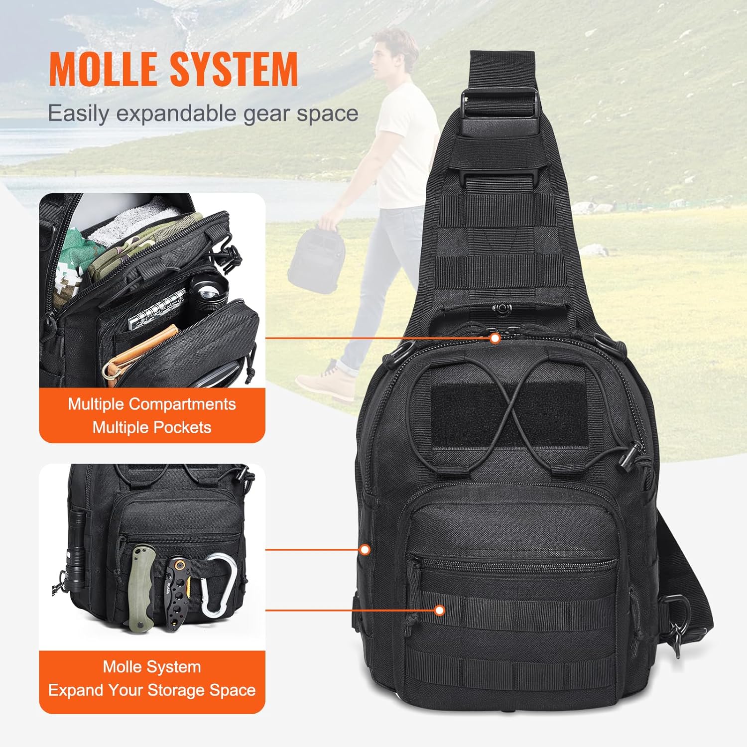 Universal Range Bag Outdoor Sling Bag Hunting Hiking Trekking Camping Pack survival Range Bag
