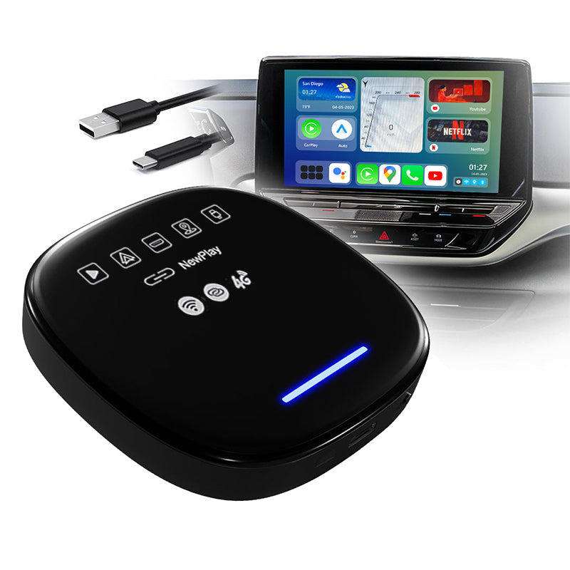 Wireless Android Auto/CarPlay Adapter Streaming Multimedia Box with HDMI & 4G SIM