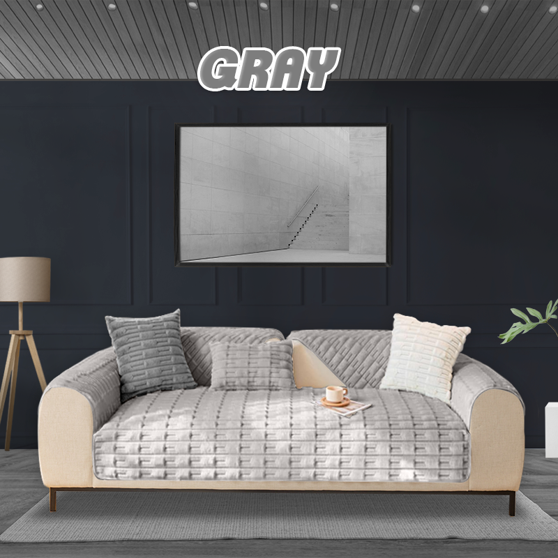 Winter Warm & Thickened Non-slip Rabbit Velvet Plush Sofa Cushion Cover