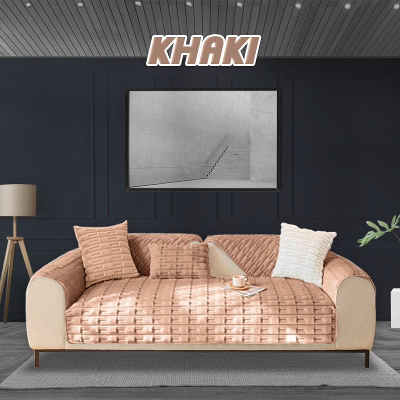 Winter Warm & Thickened Non-slip Rabbit Velvet Plush Sofa Cushion Cover