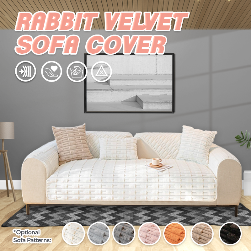 Winter Warm & Thickened Non-slip Rabbit Velvet Plush Sofa Cushion Cover