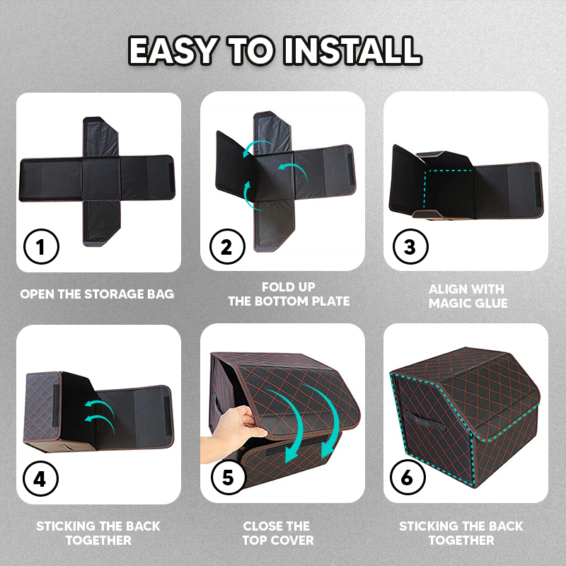 Jackie Multipurpose Collapsible Lid Portable  Car Trunk Storage Organizer