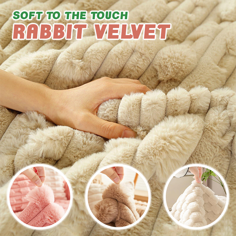 Winter Warm & Thickened Non-slip Rabbit Velvet Plush Sofa Cushion Cover