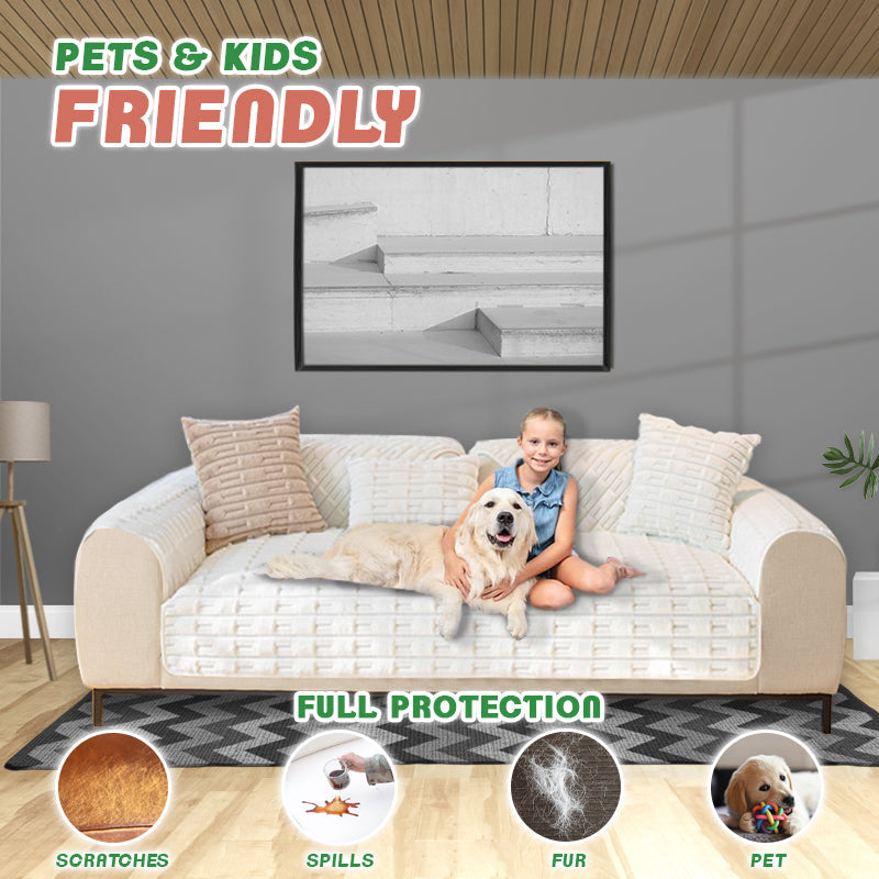 Winter Warm & Thickened Non-slip Rabbit Velvet Plush Sofa Cushion Cover