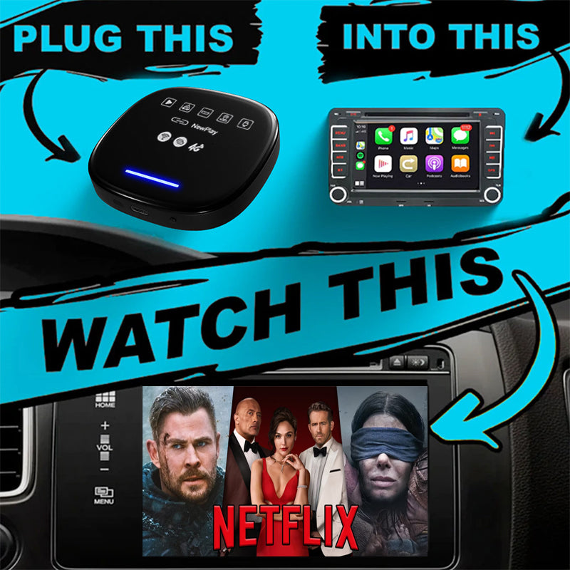 Wireless Android Auto/CarPlay Adapter Streaming Multimedia Box with HDMI & 4G SIM