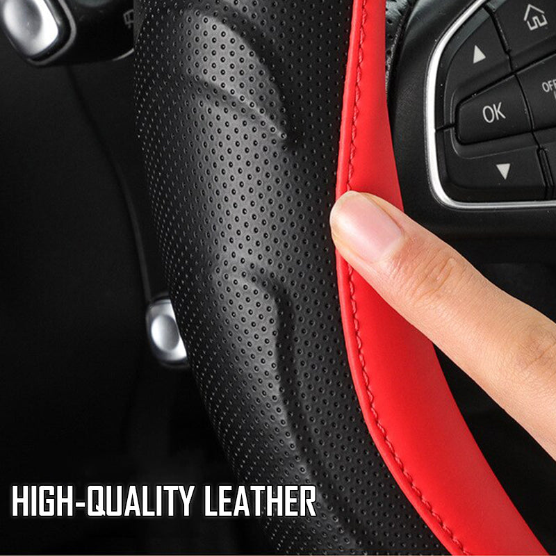 Car Steering Wheel Covers Universal Fit, Silaz Breathable Anti Slip Leather