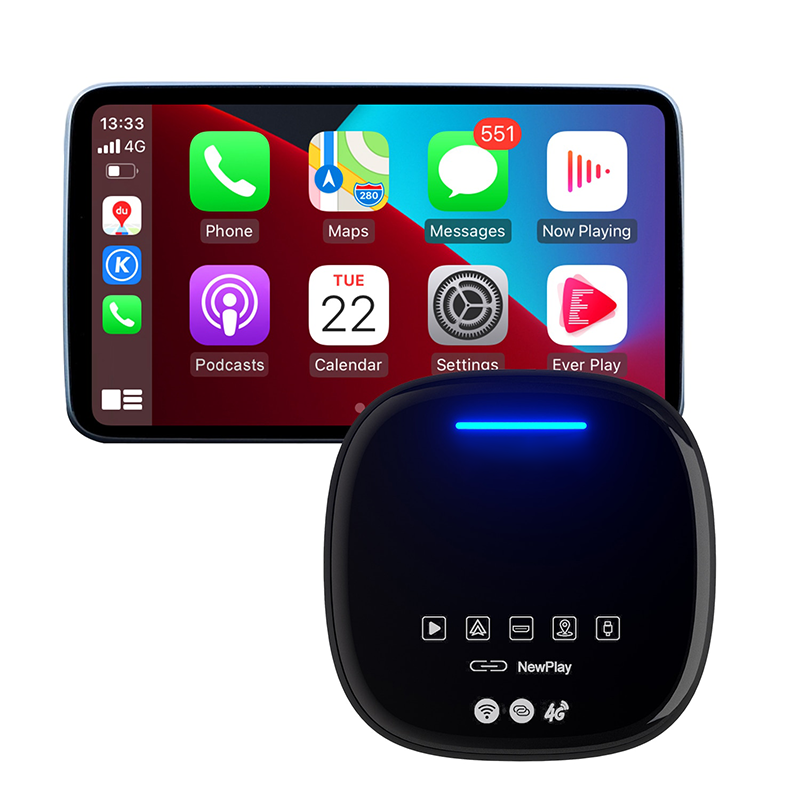 Wireless Android Auto/CarPlay Adapter Streaming Multimedia Box with HDMI & 4G SIM