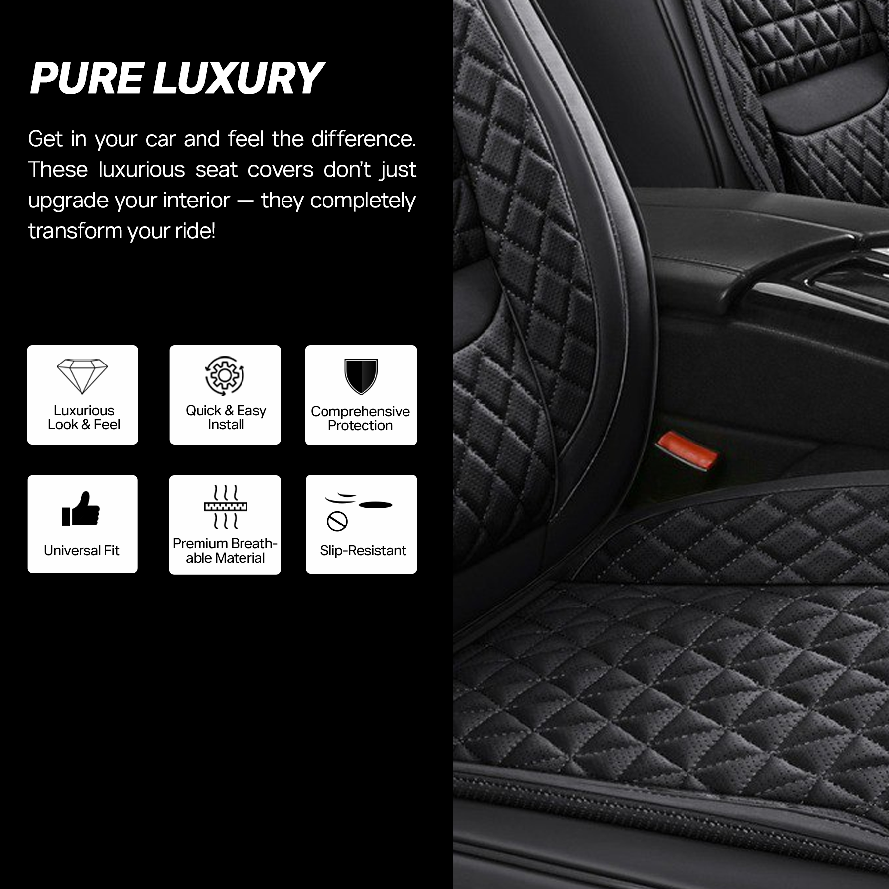 Aplex luxury Breathable Leather Car Seat Cushion, SUV