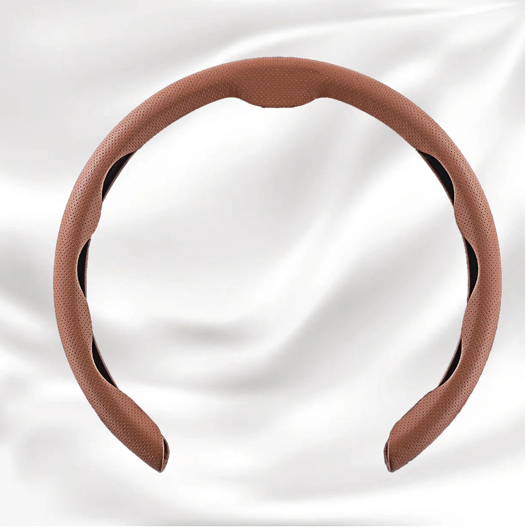 Nexi Customized Car Logo Breathable Ultra-thin 5D Leather & Carbon Car Steering Wheel Cover Universal Fit