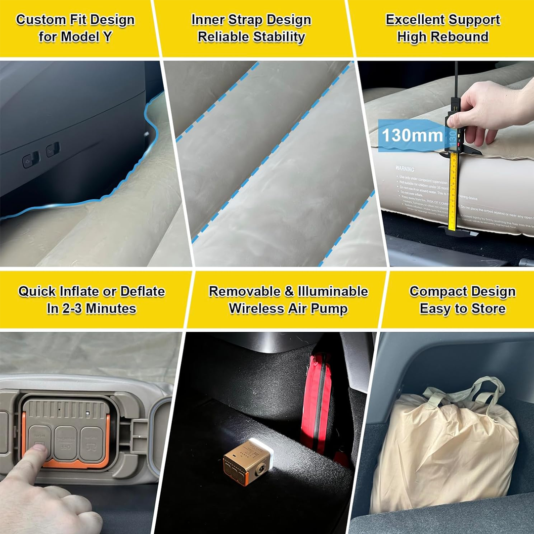 Automatic Inflatable Car Air Mattress | High Quality Travel & Camping Mattress for Back Seat Bed