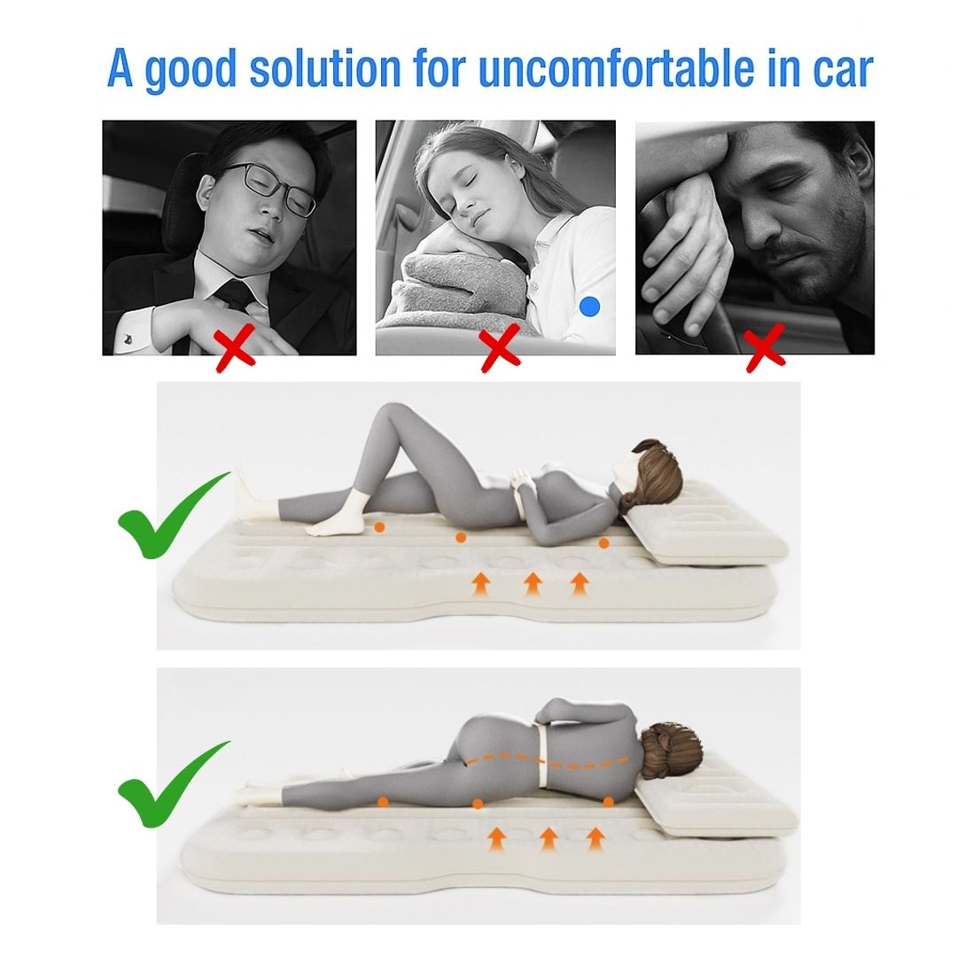 Automatic Inflatable Car Air Mattress | High Quality Travel & Camping Mattress for Back Seat Bed