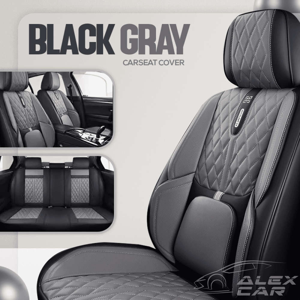Ace Breathable & Anti-Slip Carseat Cover Black Gray / 2 Seats