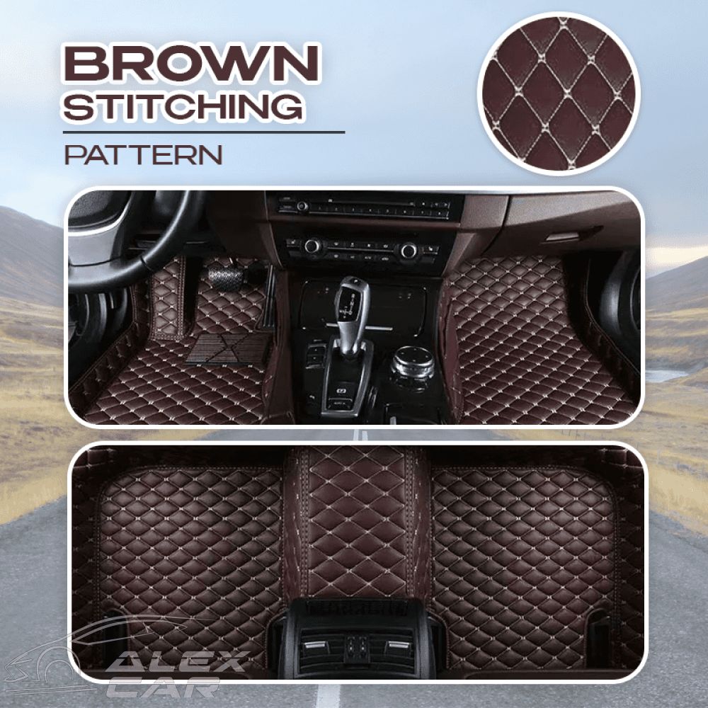 Alexcar Elvie 2023 Heavy Duty Universal Fit Floor Mats For Cars Suvs And Trucks Brown / 2 Seats