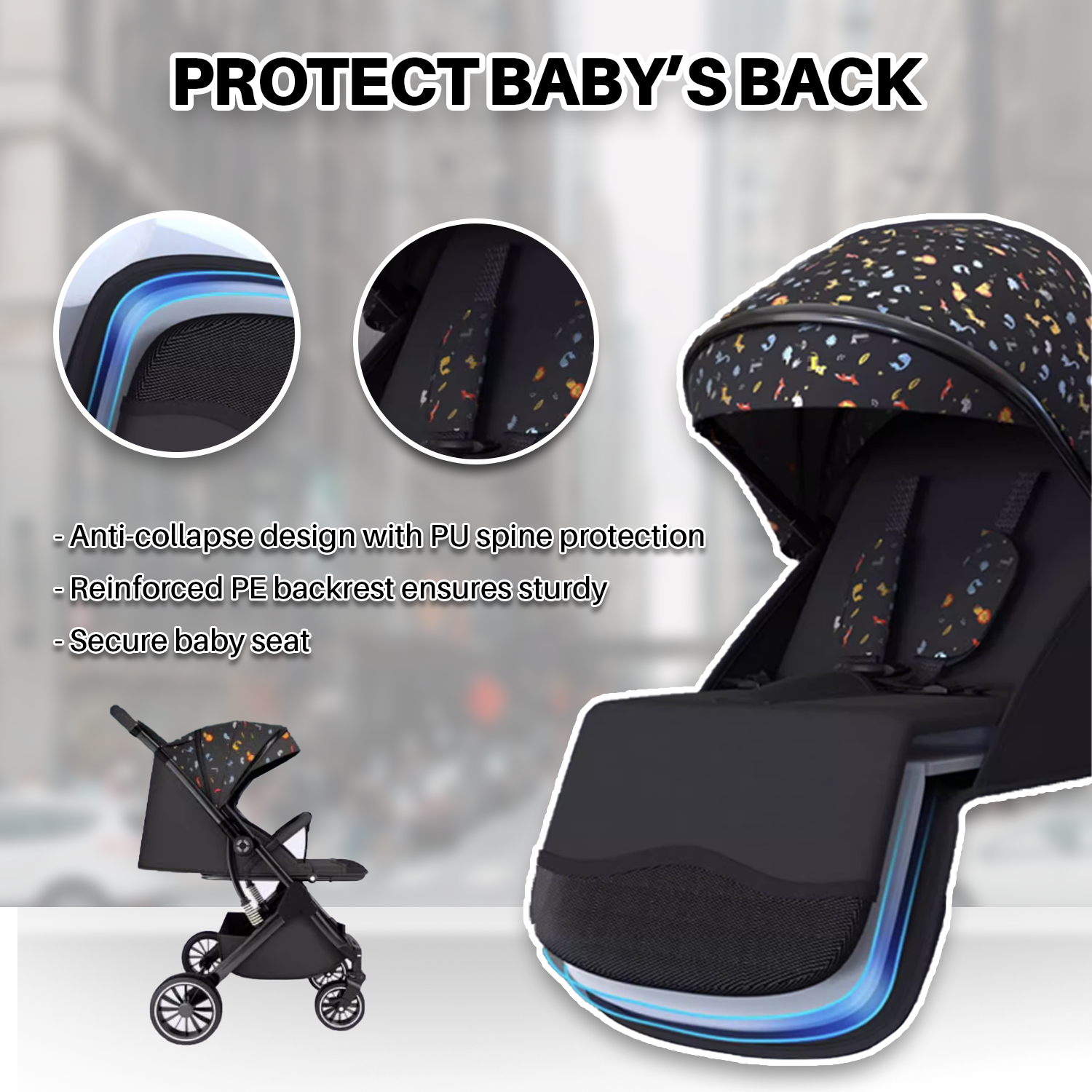 Ultimate Reversible, Breathable, and Foldable Baby Stroller