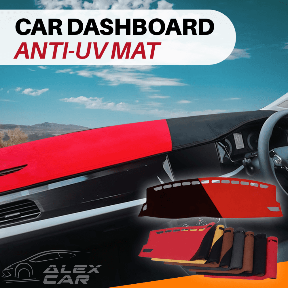 Matix Custom Fit Dashboard Mat Cover For Sedan Hatchback Suv Mpv Truck Etc. Black Red / Left