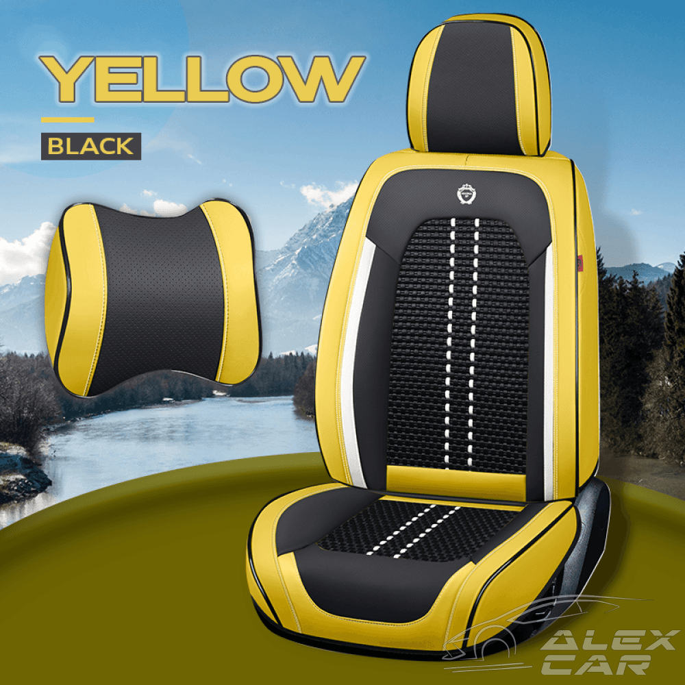 Alexcar Nox 2023 Full Set Universal Breathable Waterproof Vehicle Leather Cover For Cars Suv Yellow